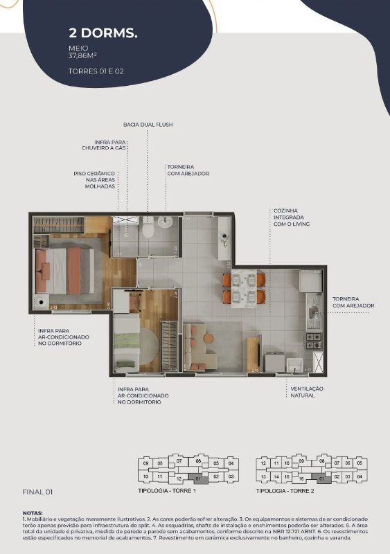 Meio 2 Dorms. 