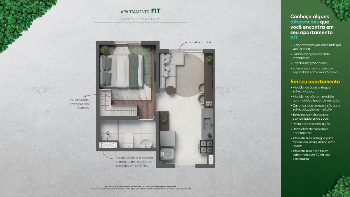 1 dormitório - fit