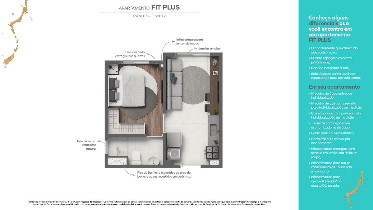 1 dormitório - fit plus